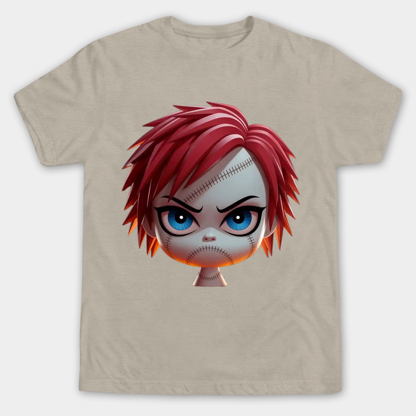 Chibi Chucky Doll Face Men's Big & Tall T-shirt
