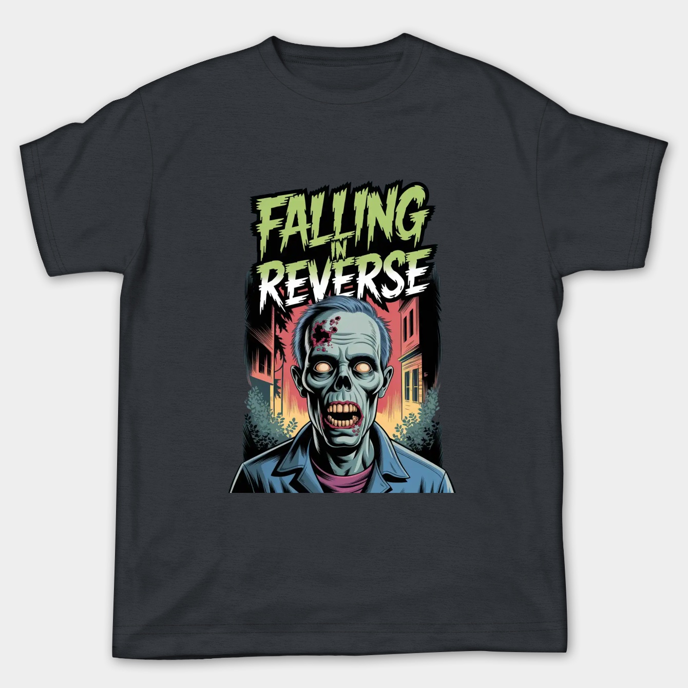 Retro Falling In Reverse Zombie Head Women's Plus Size T-shirt