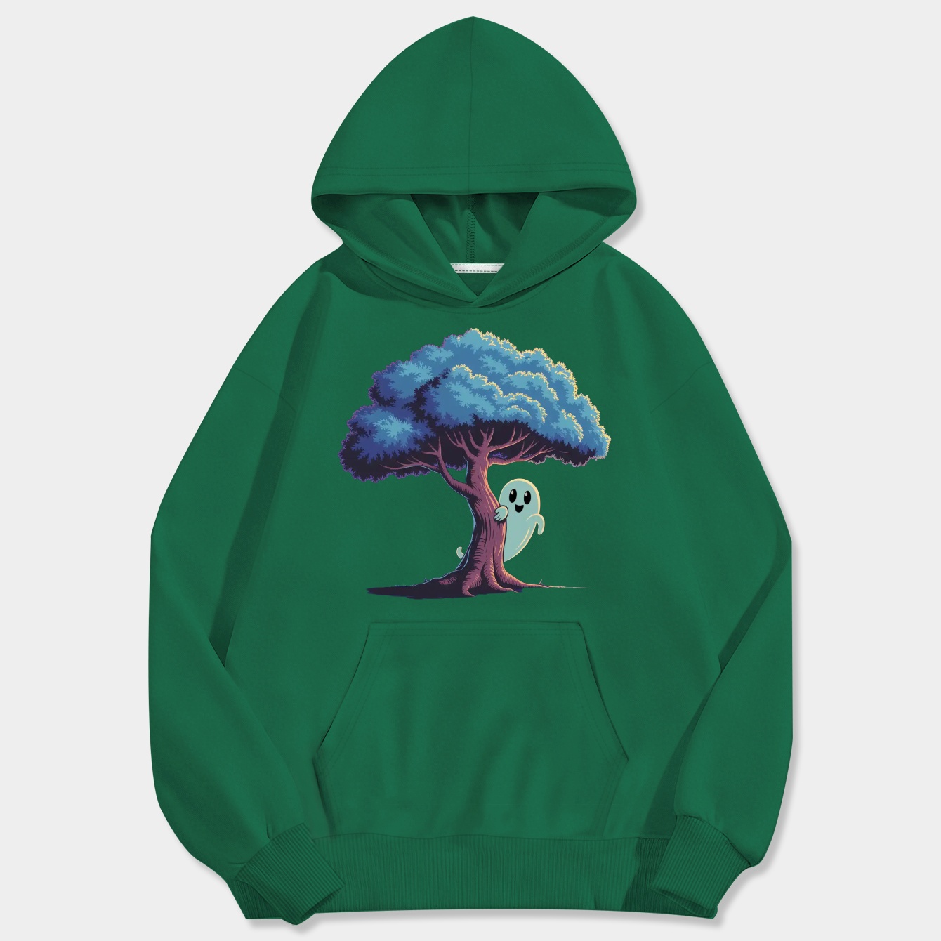 Tree ghost in the woods Men's Big & Tall Hoodie