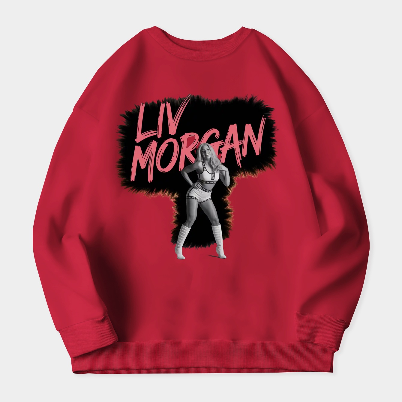 Transparent Liv Morgan graphic WWE Women's Plus Size Sweatshirt