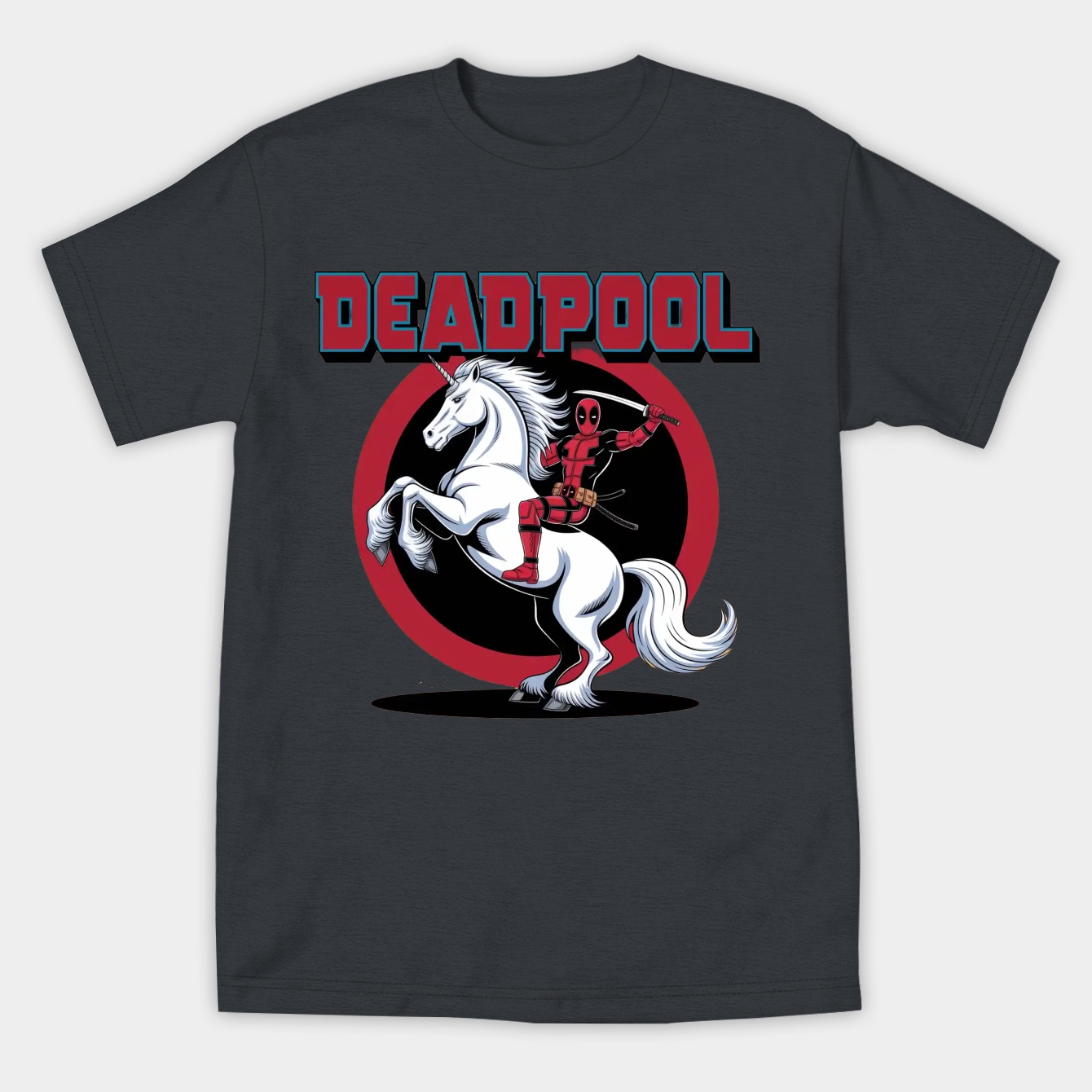 Deadpool On Unicorn Women's Athletic Performance T-Shirt