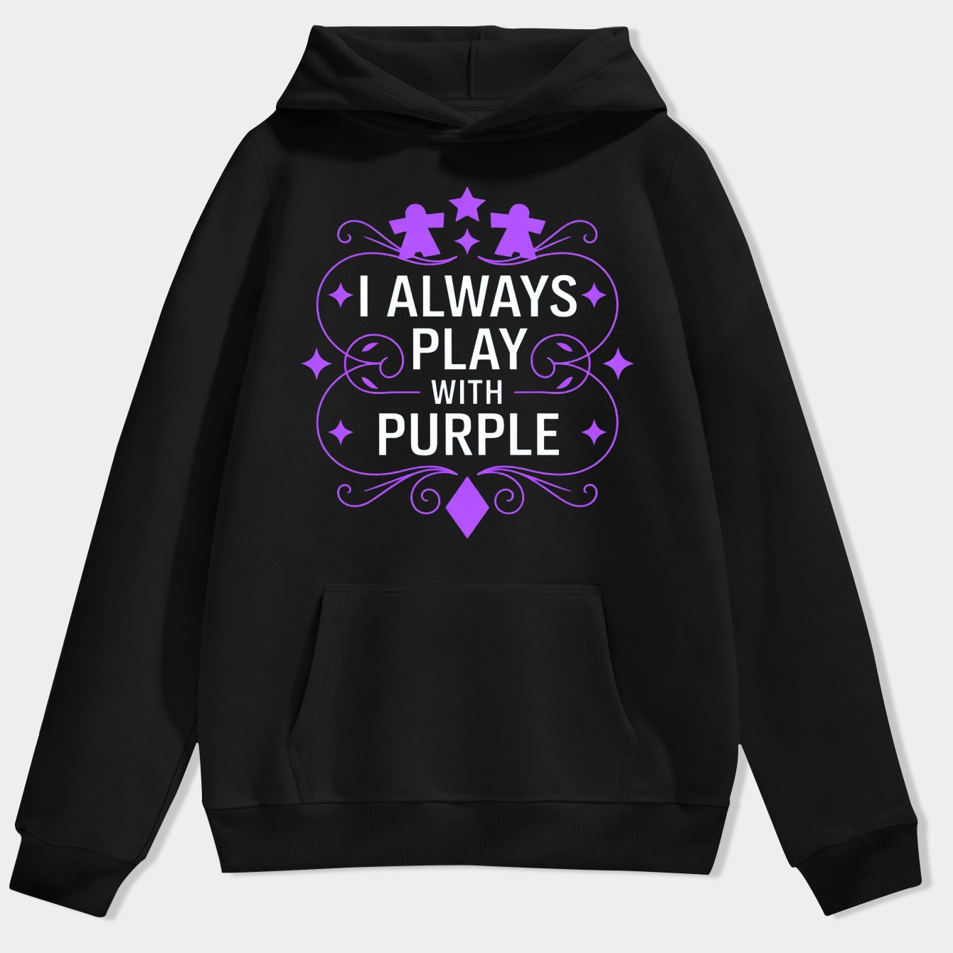 I Always Play with Purple Board Games Addict Men's Hoodie