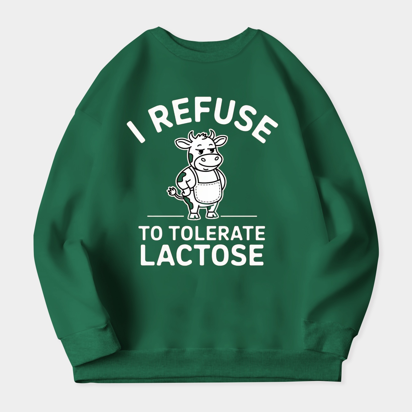 I Refuse To Tolerate Lactose, Retro Cartoon, Weird, Meme, Lactose Women's Plus Size Sweatshirt