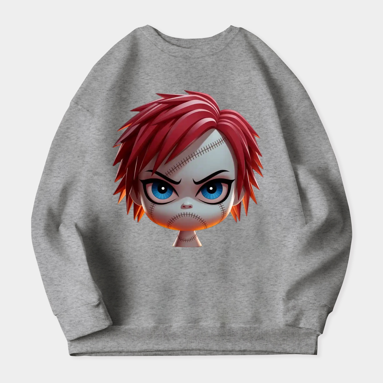 Chibi Chucky Doll Face Women's Plus Size Sweatshirt
