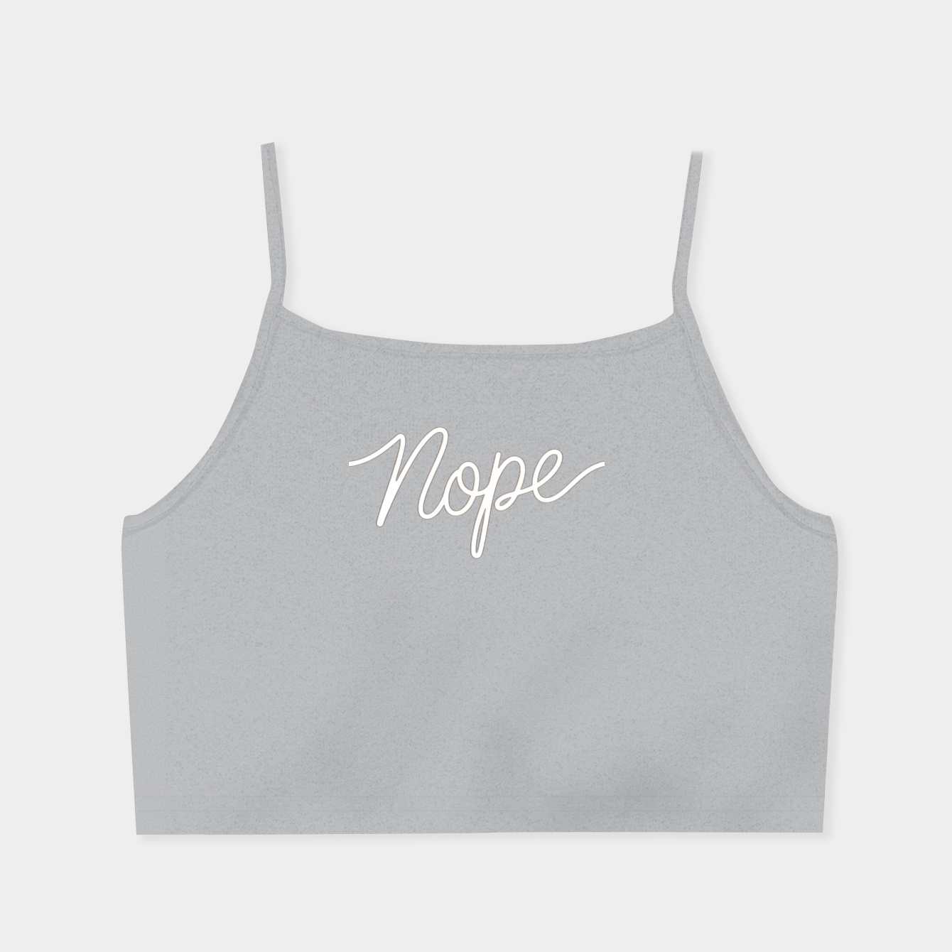 nope in flowing script design Women's Spaghetti Strap Tank Top