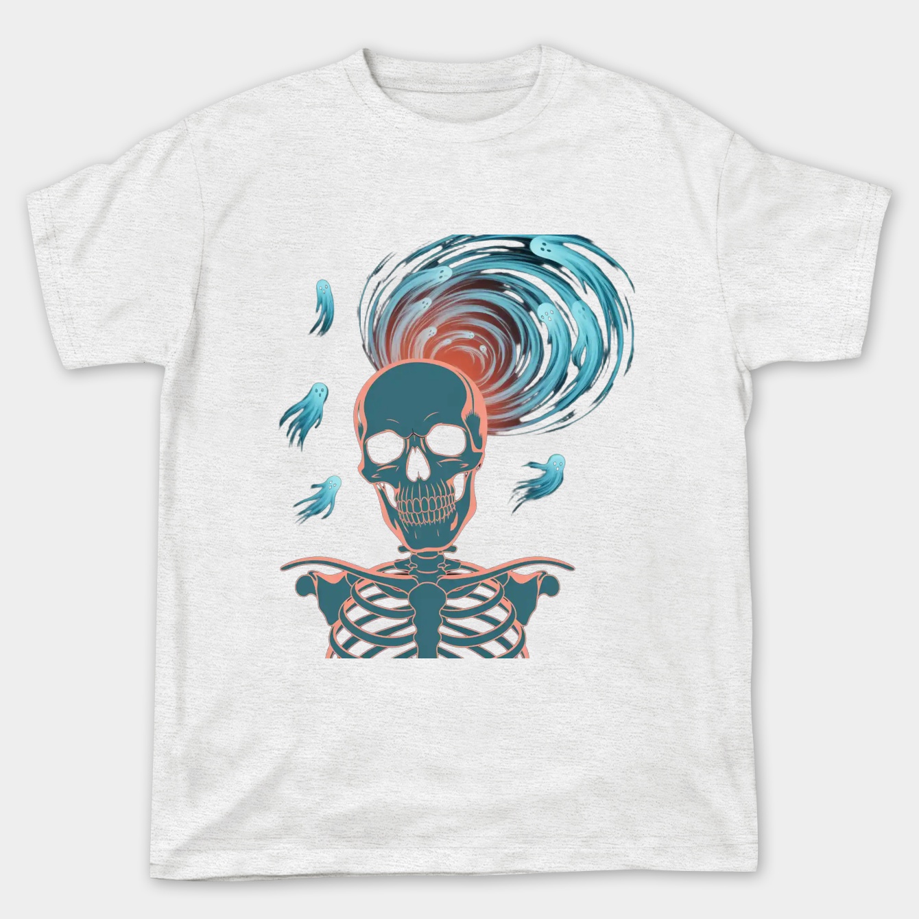 Spiral Ghost Skull Women's Plus Size T-shirt