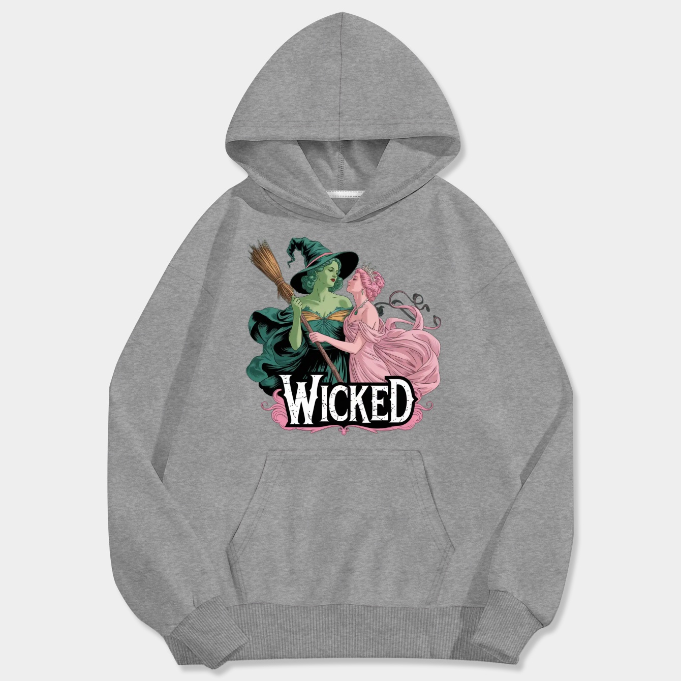 Wicked Elphaba Glinda Split Men's Big & Tall Hoodie