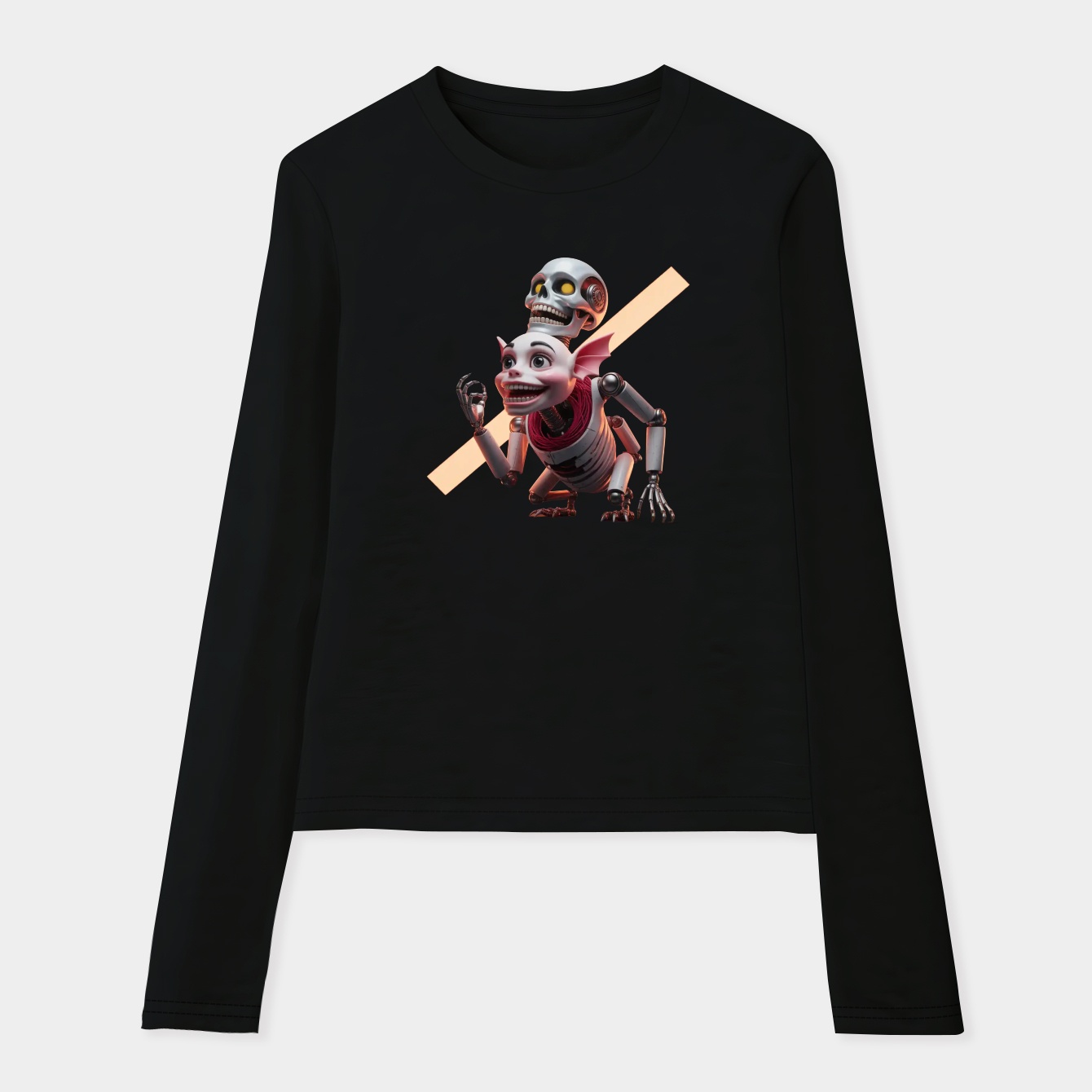 Mangle Twisted Animatronic Face Women's Soft Long Sleeve T-Shirt