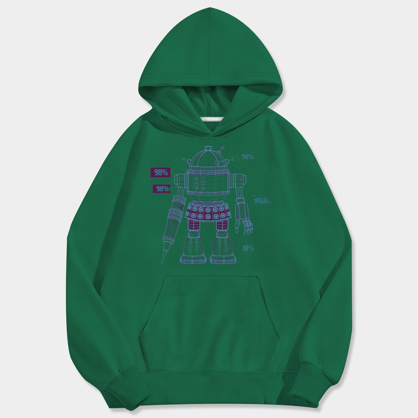 Exterminate the Robot - Dark Men's Big & Tall Hoodie
