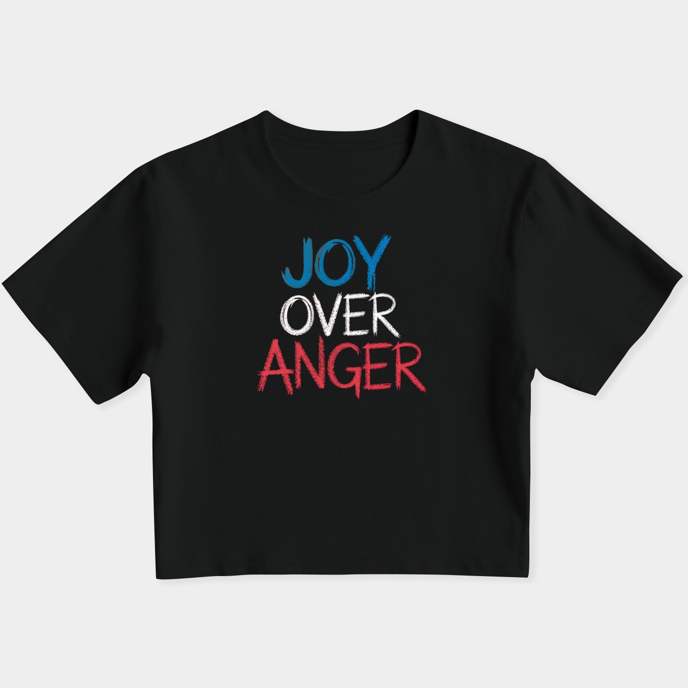 JOY OVER ANGER Chalk Version Women's Slim Fit Baby Tee