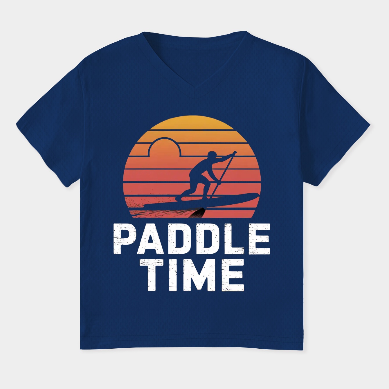 Paddle Time Vintage Sunset Women's Plus Size V-Neck T-Shirt