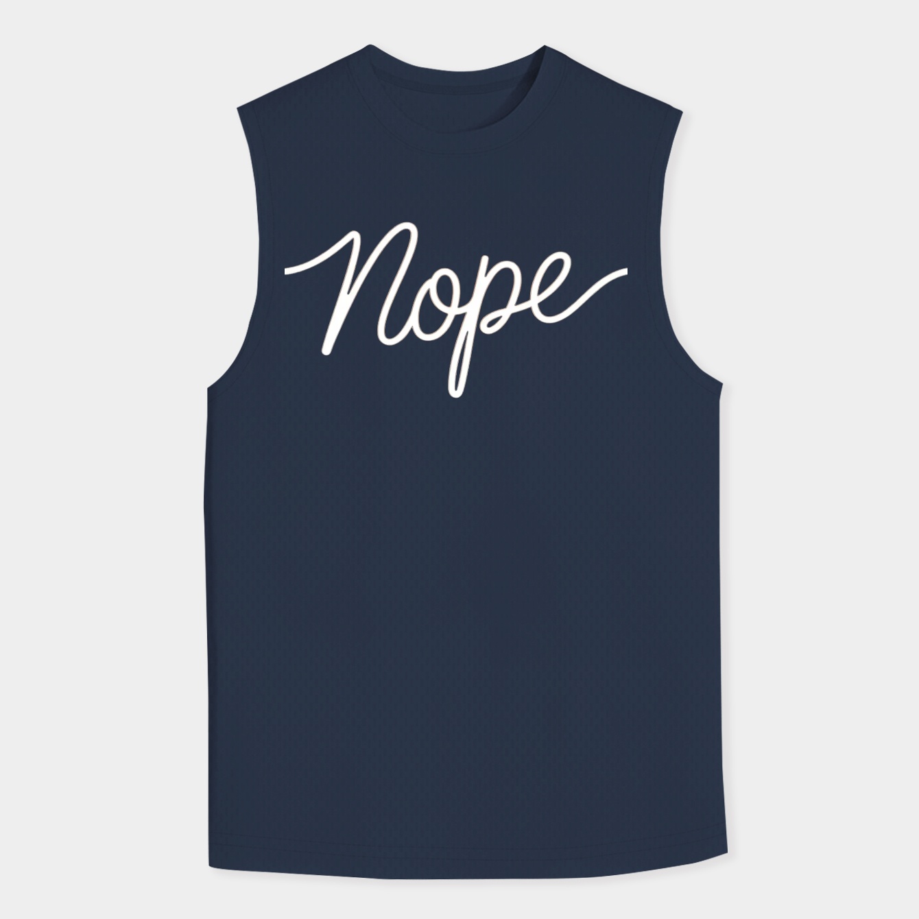 nope in flowing script design