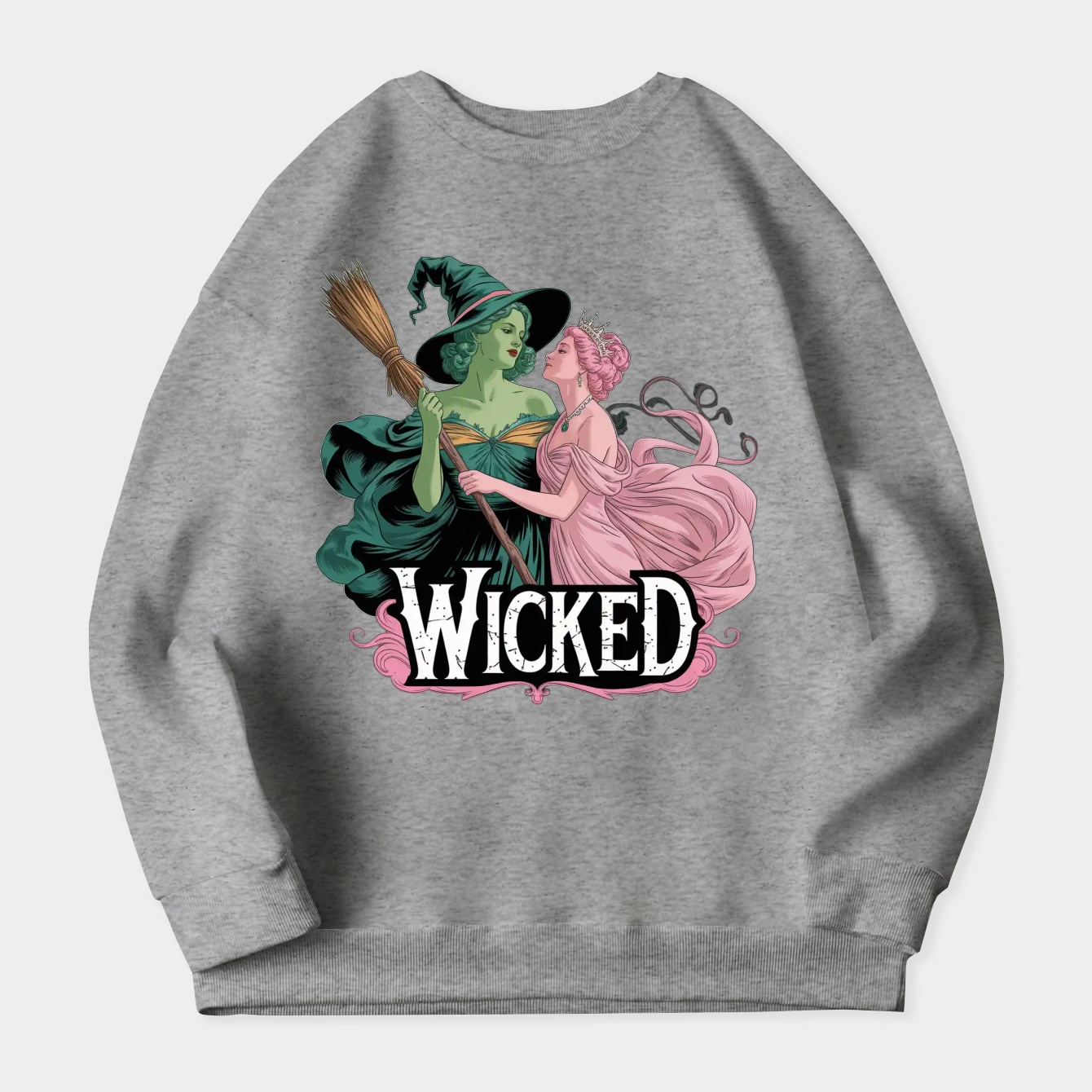 Wicked Elphaba Glinda Split Women's Crewneck Sweatshirt