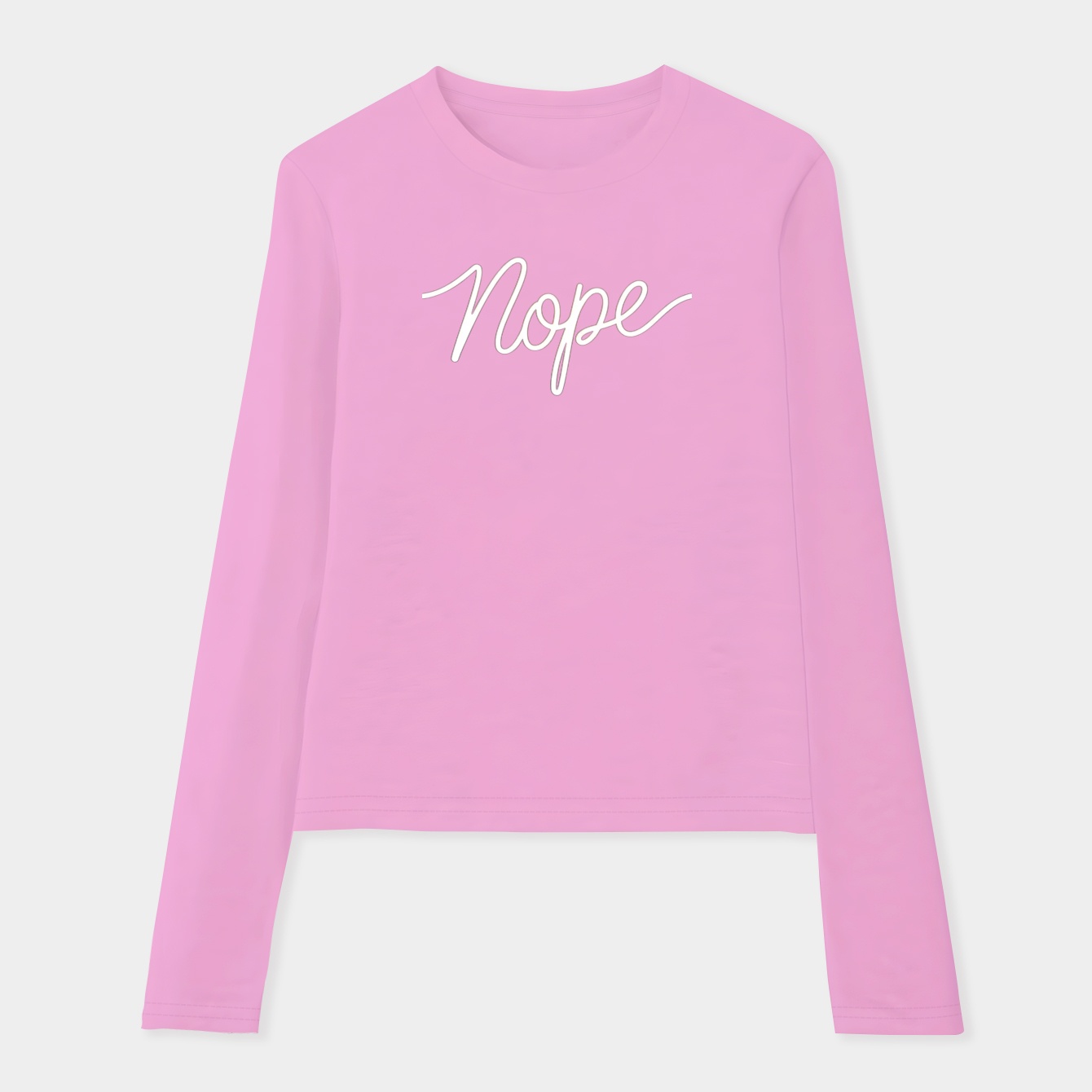 nope in flowing script design Women's Soft Long Sleeve T-Shirt