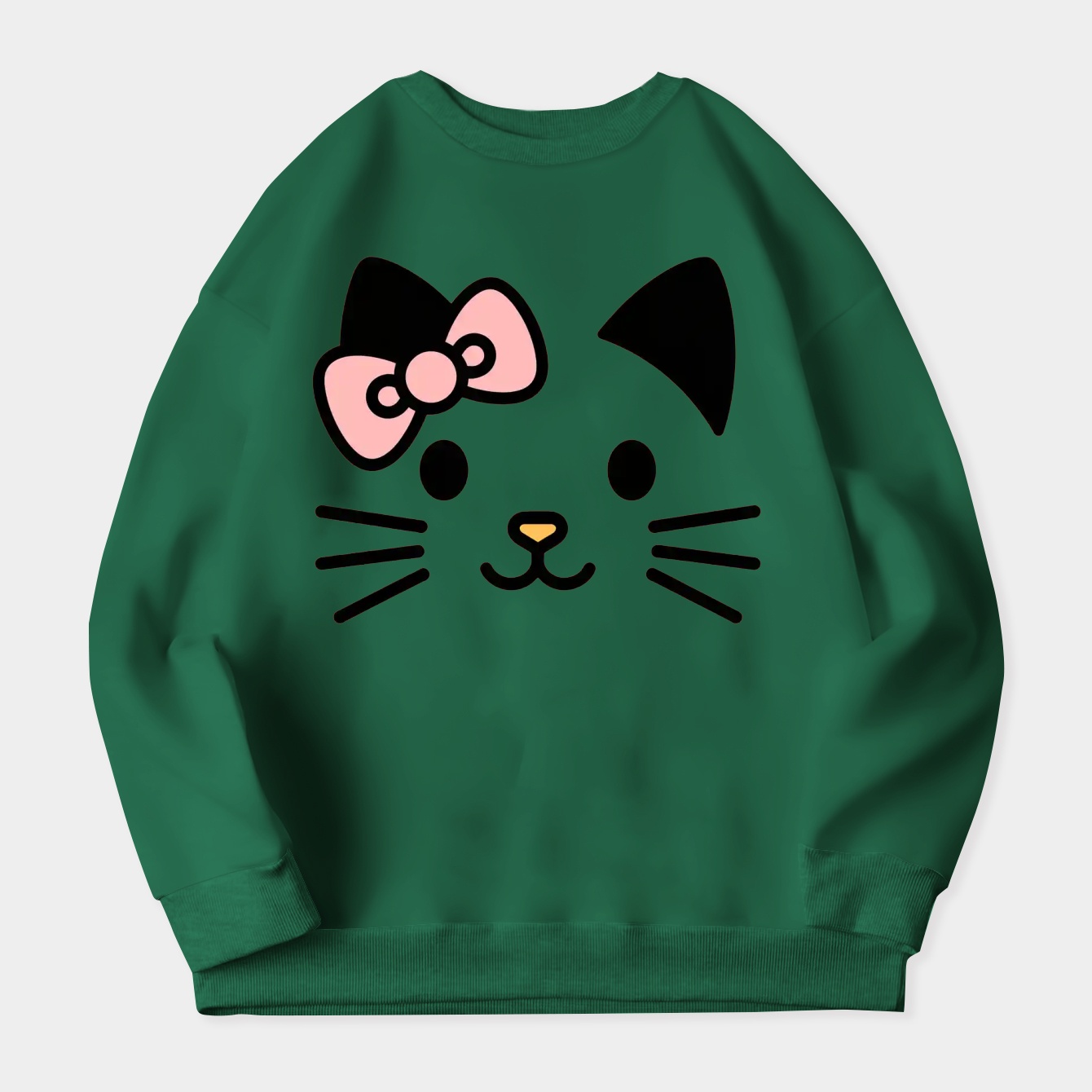 Hello Kitty Face (Pink Bow) Women's Crewneck Sweatshirt