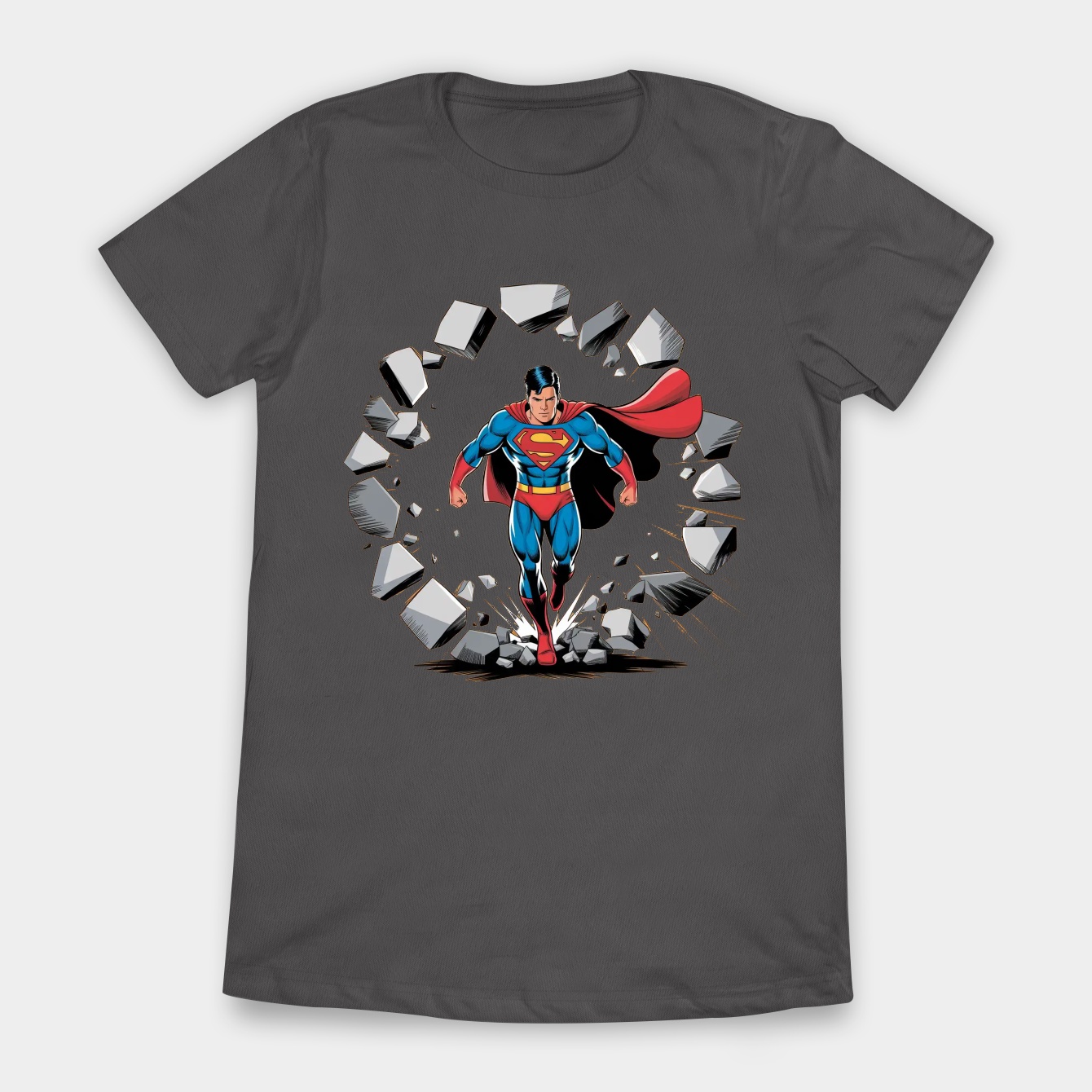 superman breaking through wall Women's T-Shirt