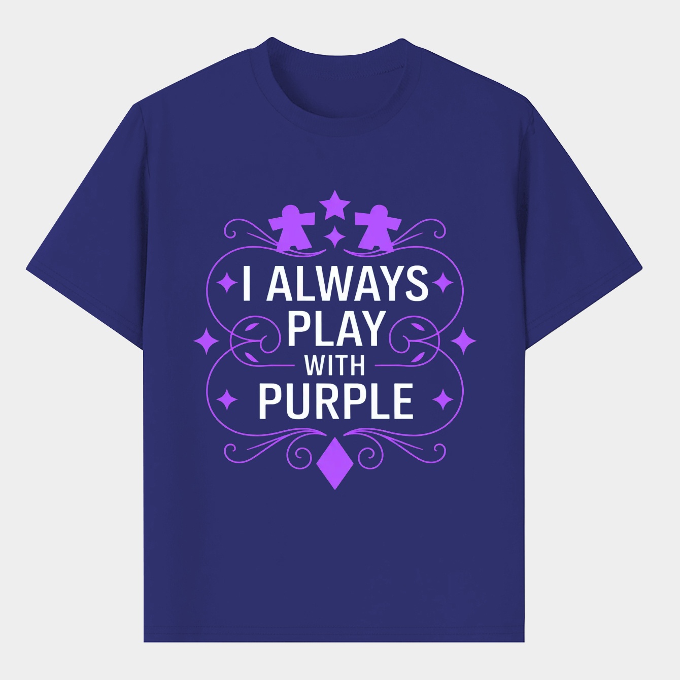 I Always Play with Purple Board Games Addict Men's T-Shirt