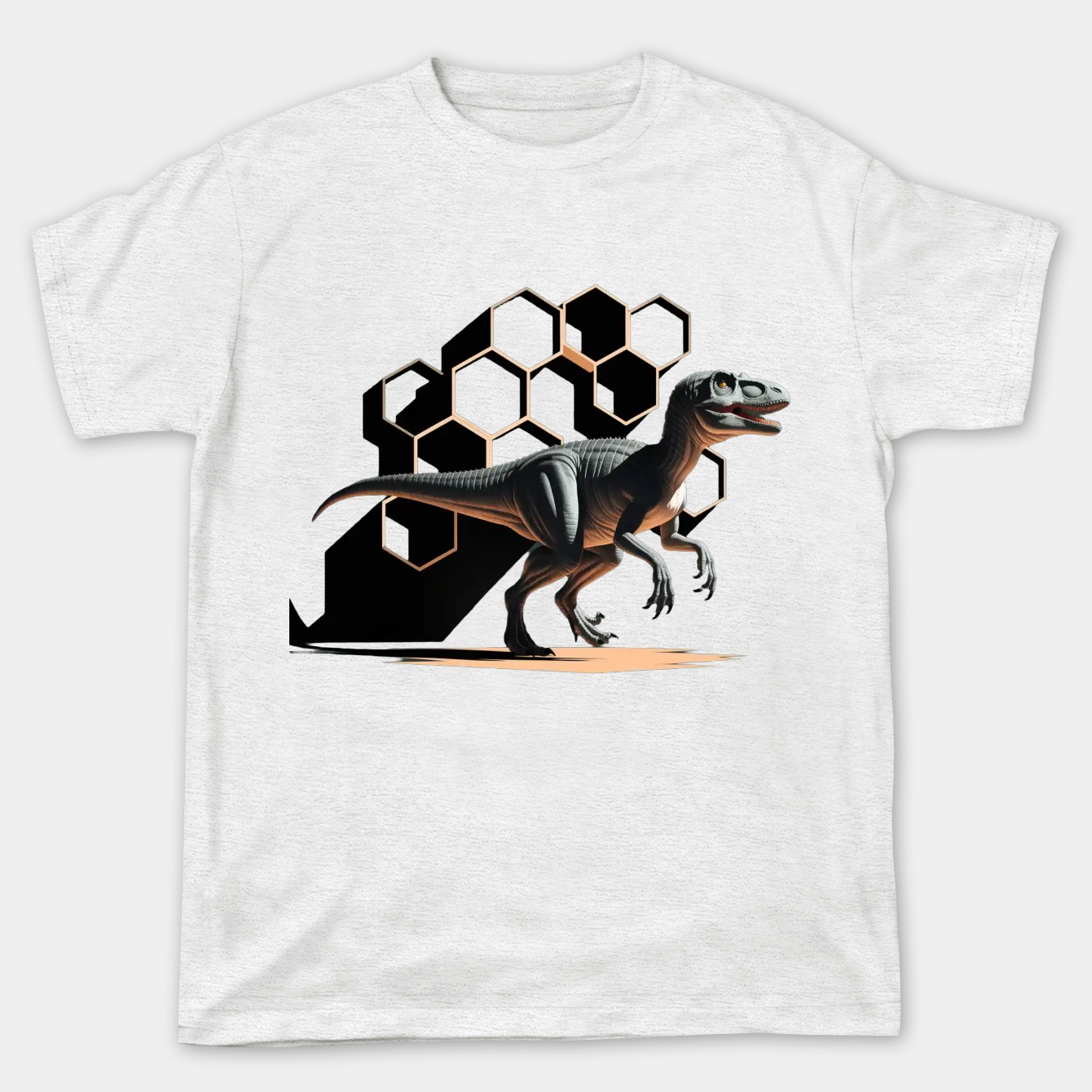 Velociraptor Geometric Hex Pattern Women's Plus Size T-shirt