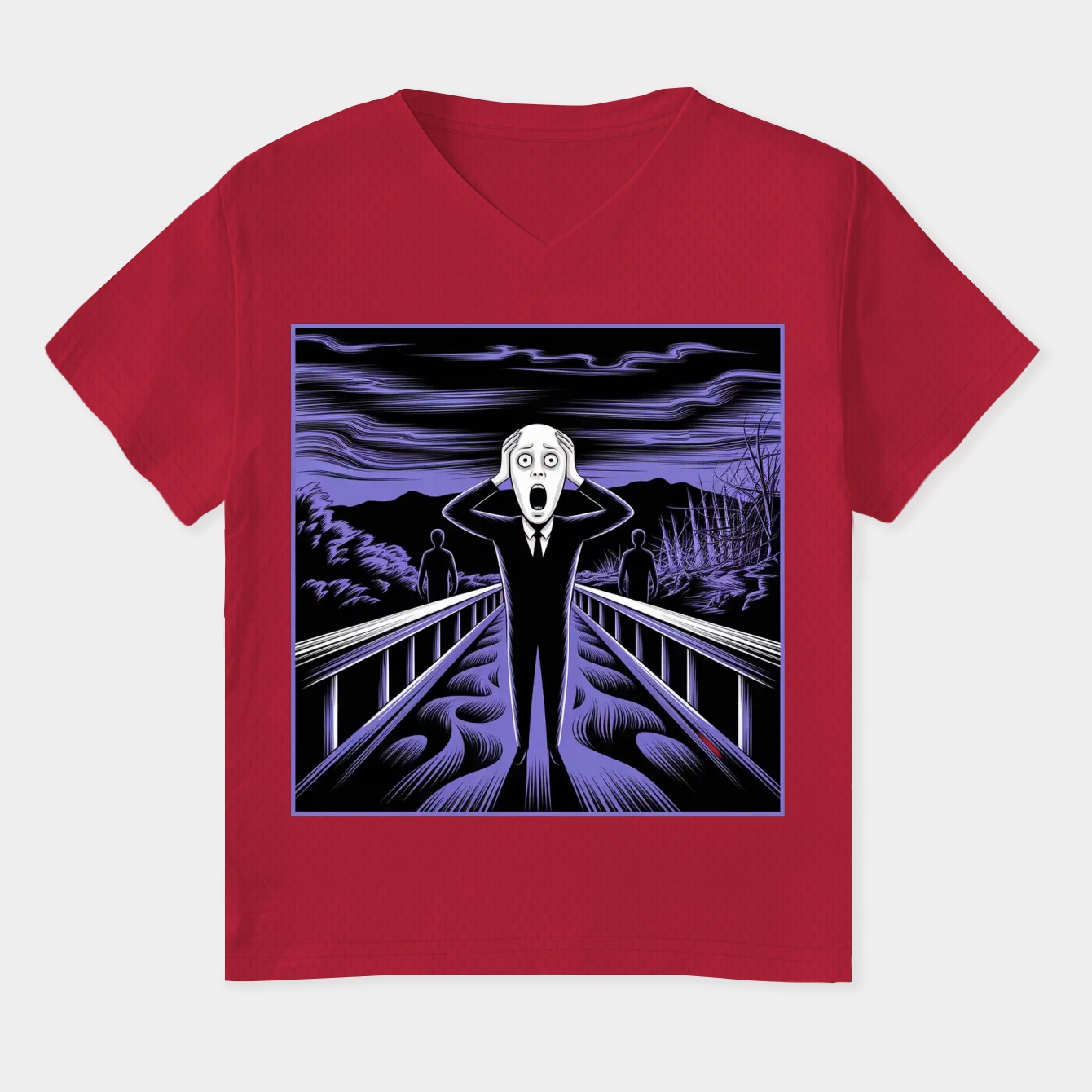 The Scream by Edvard Munch Women's Plus Size V-Neck T-Shirt