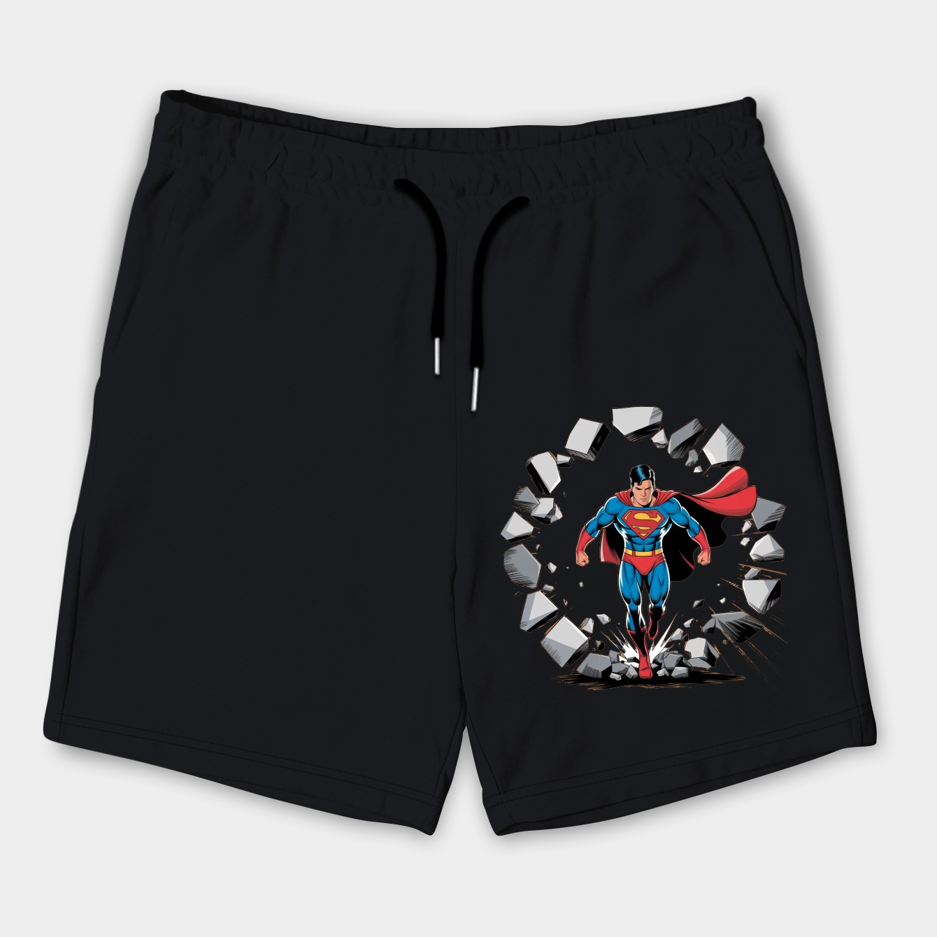 superman breaking through wall Men's Shorts