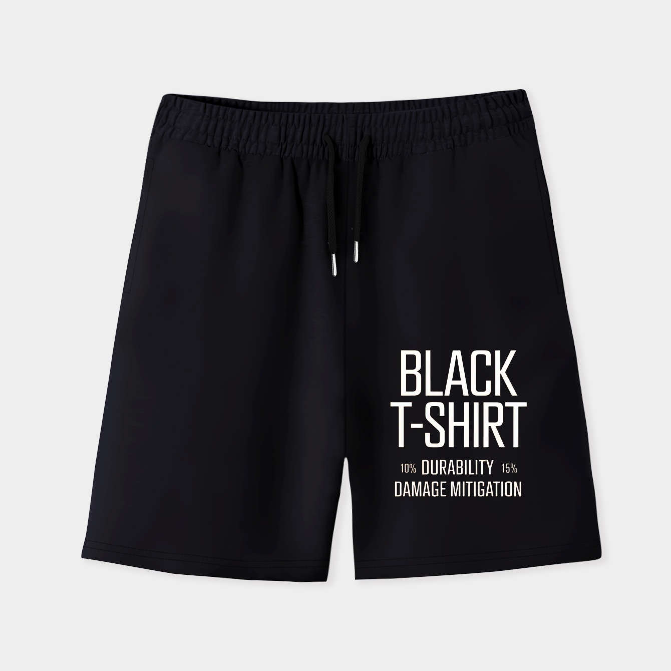 Black Durability Damage Mitigation Men's Quick-Dry Athletic Shorts