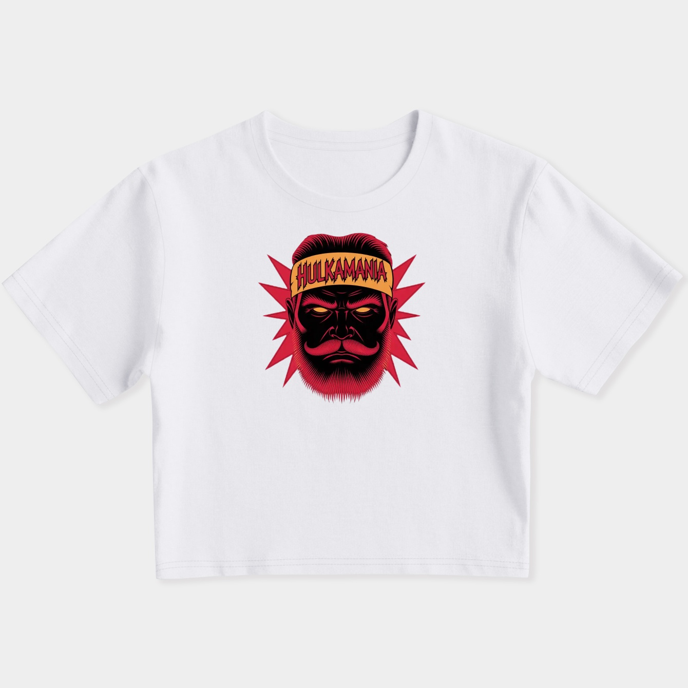 Hulkamania Face Graphic Women's Slim Fit Baby Tee