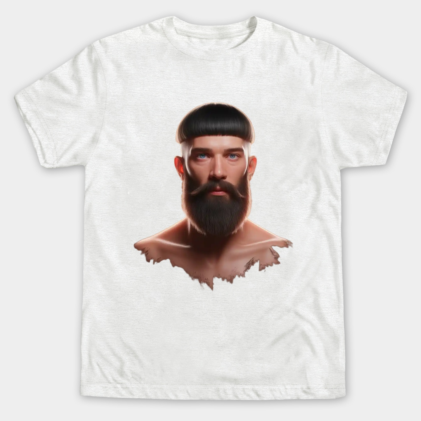 Blurry Sam Hyde face, saint-like glow.