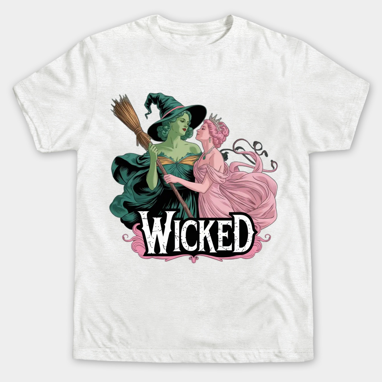 Wicked Elphaba Glinda Split Men's Big & Tall T-shirt
