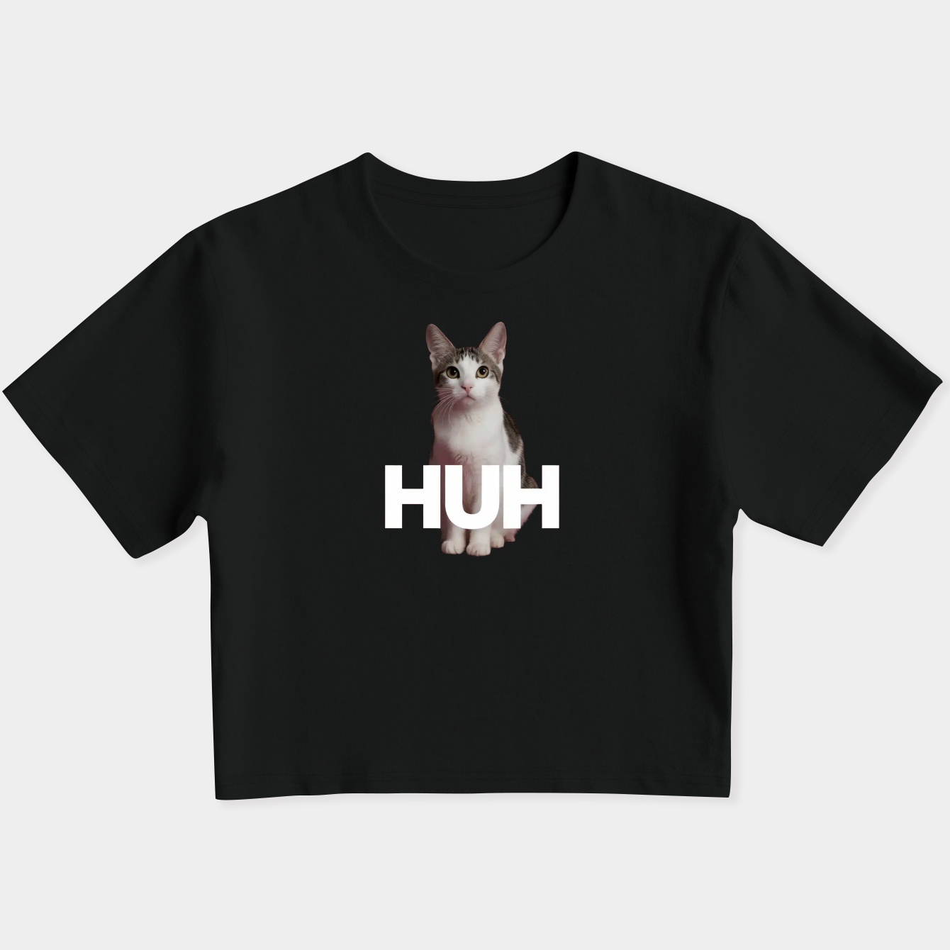 HUH Cat Women's Slim Fit Baby Tee