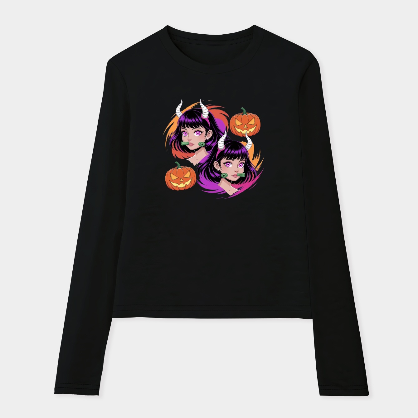 kamado nezuko halloween Women's Soft Long Sleeve T-Shirt