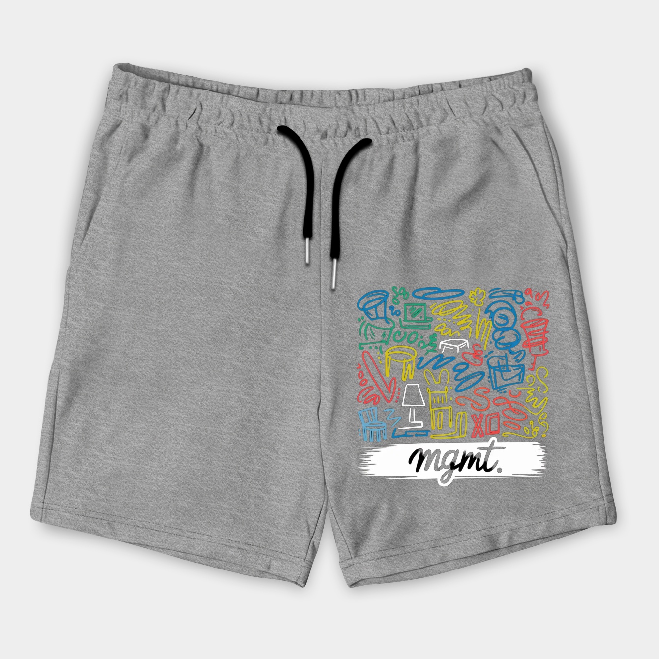MGMT Colorful Doodle Pattern Men's Shorts