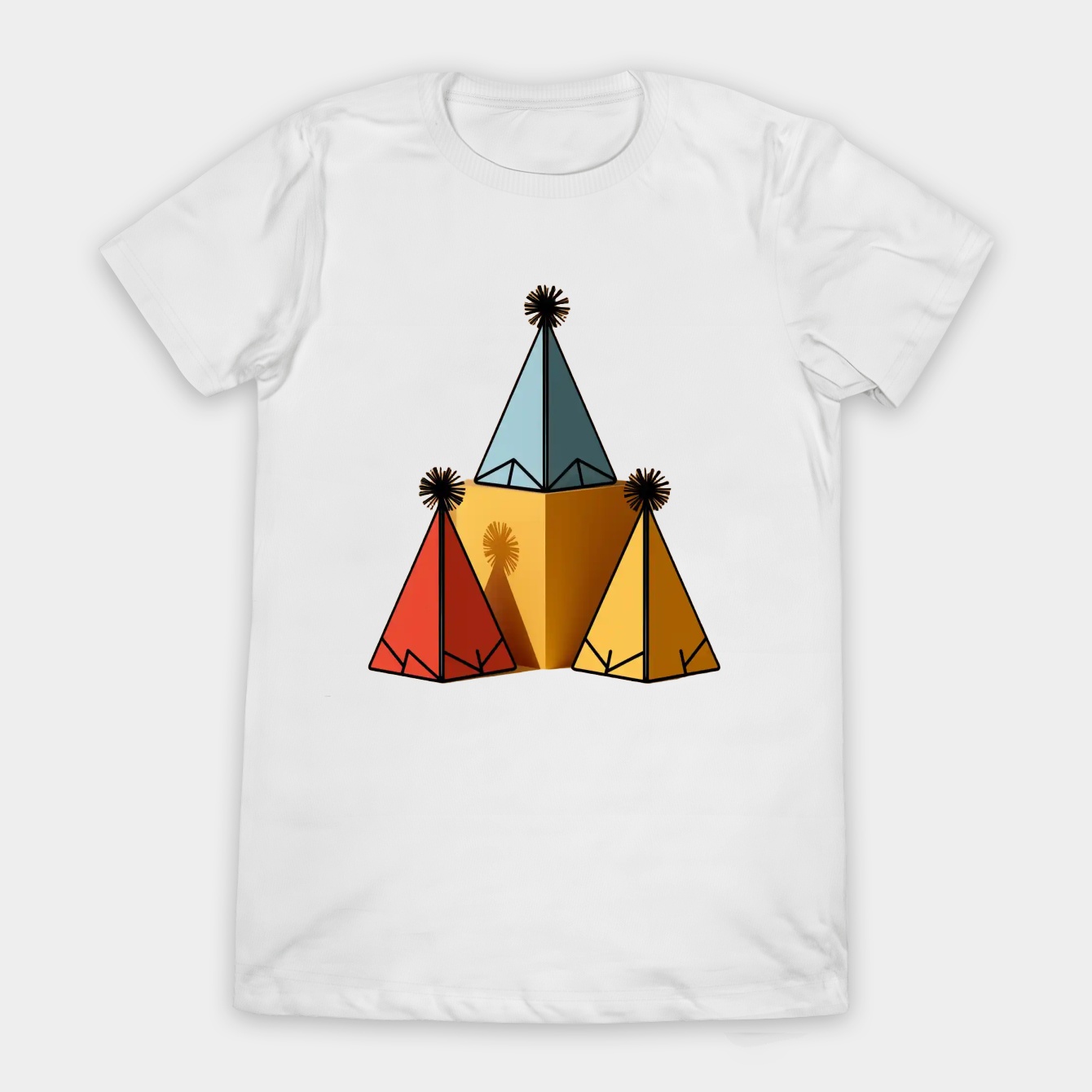 Bauhaus Geometric Party Hats Women's T-Shirt
