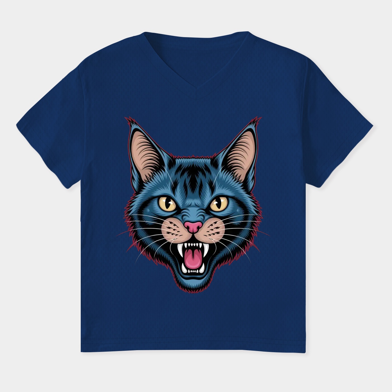 ThrillerCat Fierce Expression Women's Plus Size V-Neck T-Shirt