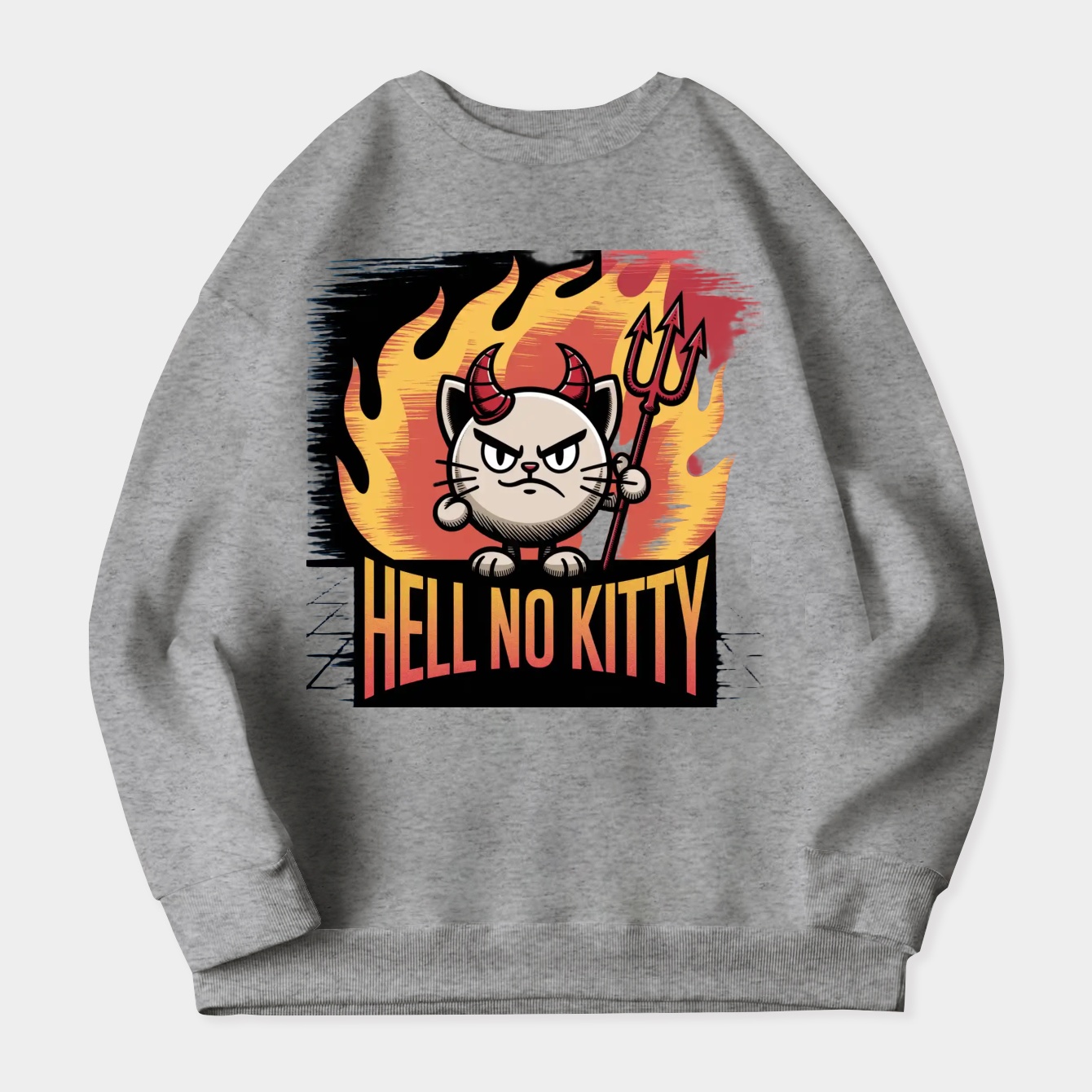 Hell No Kitty Women's Plus Size Sweatshirt