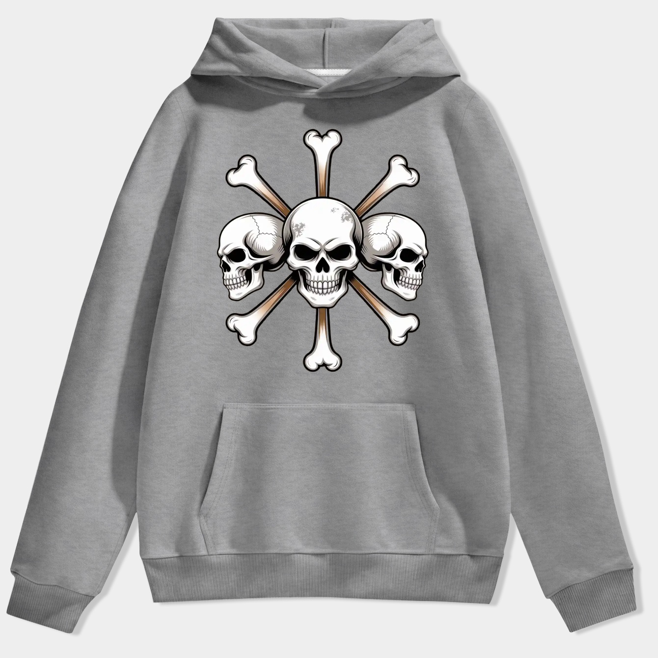 Black Beard Pirate Skull Emblem Men's Hoodie