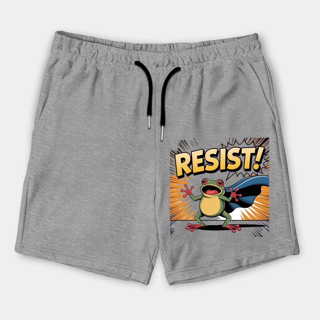 RESIST Shouting Cartoon Frog Men's Shorts