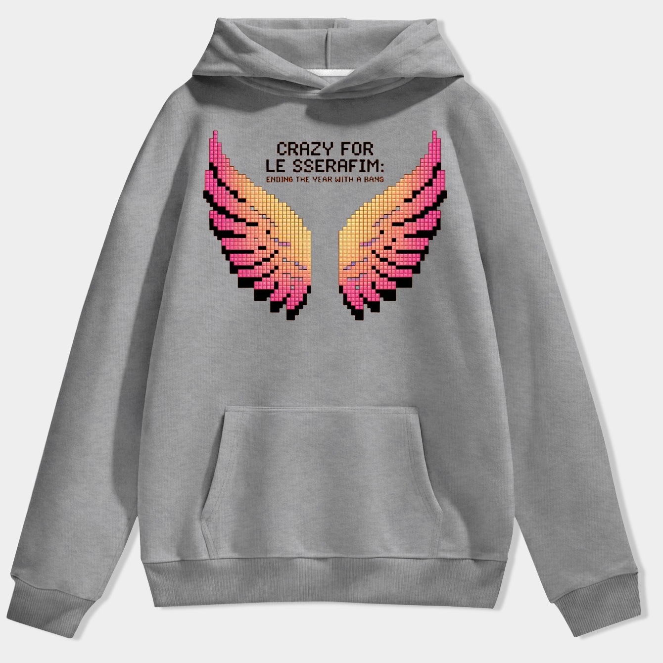 Pixel Wings: Crazy for LE SSERAFIM Men's Hoodie