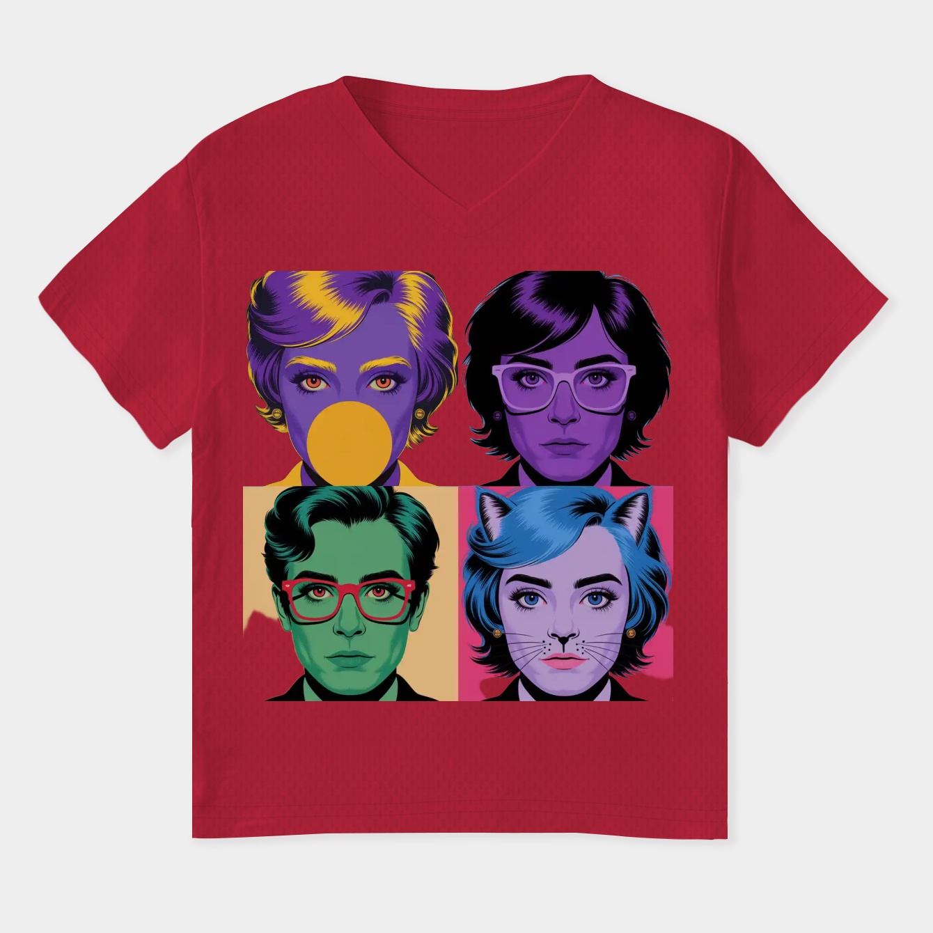 Dandadan Anime Eyes Panel Women's Plus Size V-Neck T-Shirt