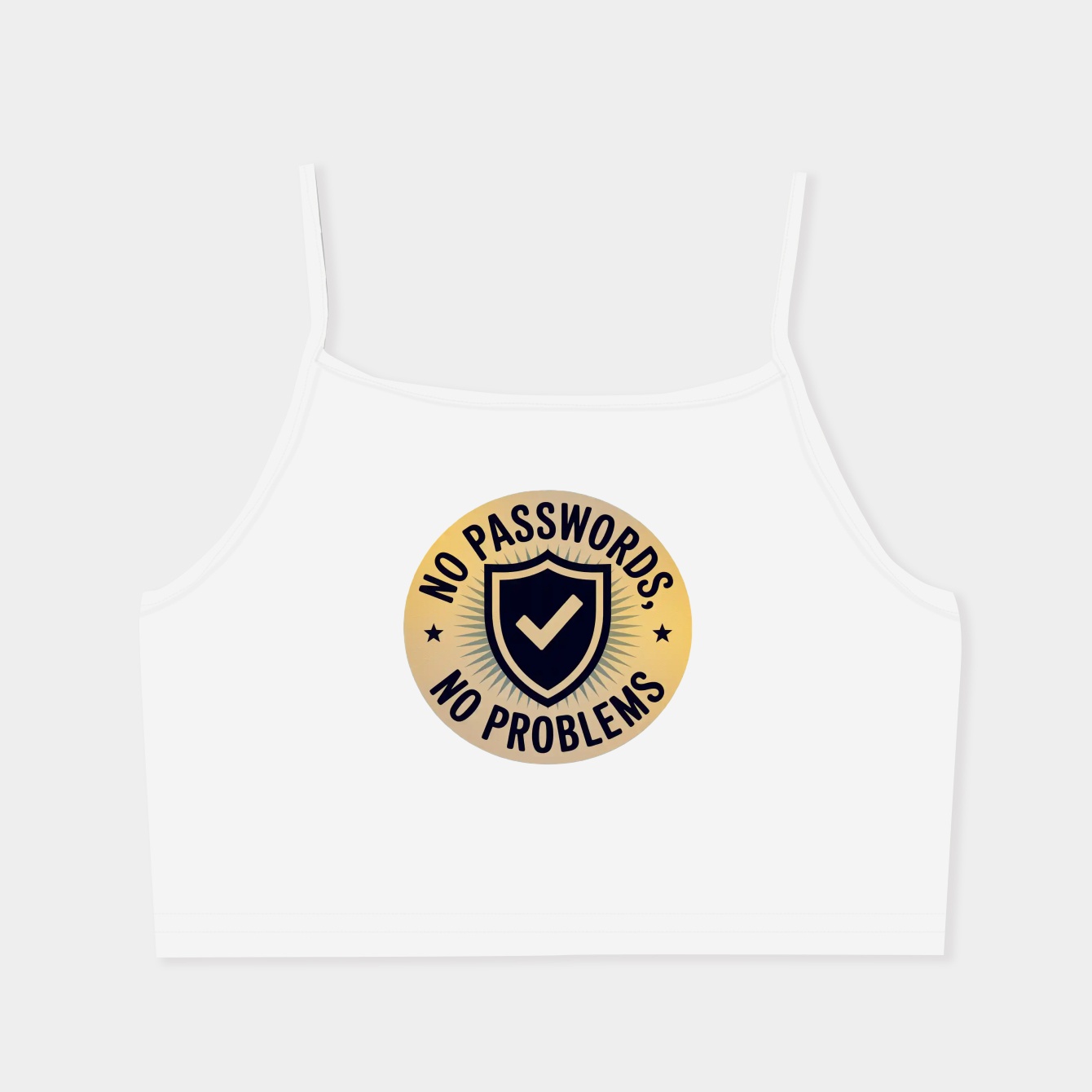 No Passwords No Problems Shield Women's  Spaghetti Strap Tank Top