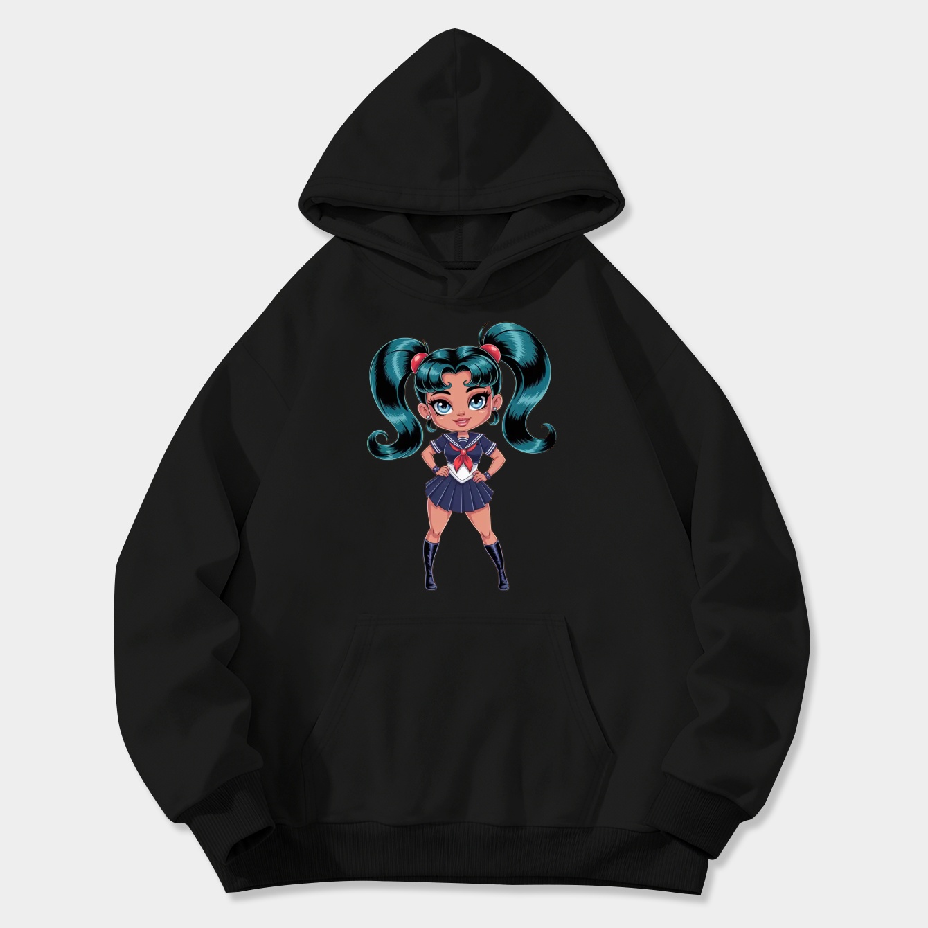 Sailor Miku Chibi Style Women's Plus Size Hoodie