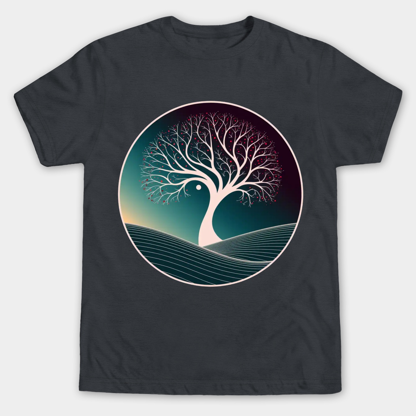 Winter Night Tree Landscape Men's Big & Tall T-shirt