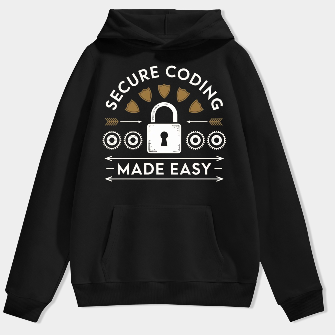 Secure Coding Retro Shield Badge Men's Hoodie