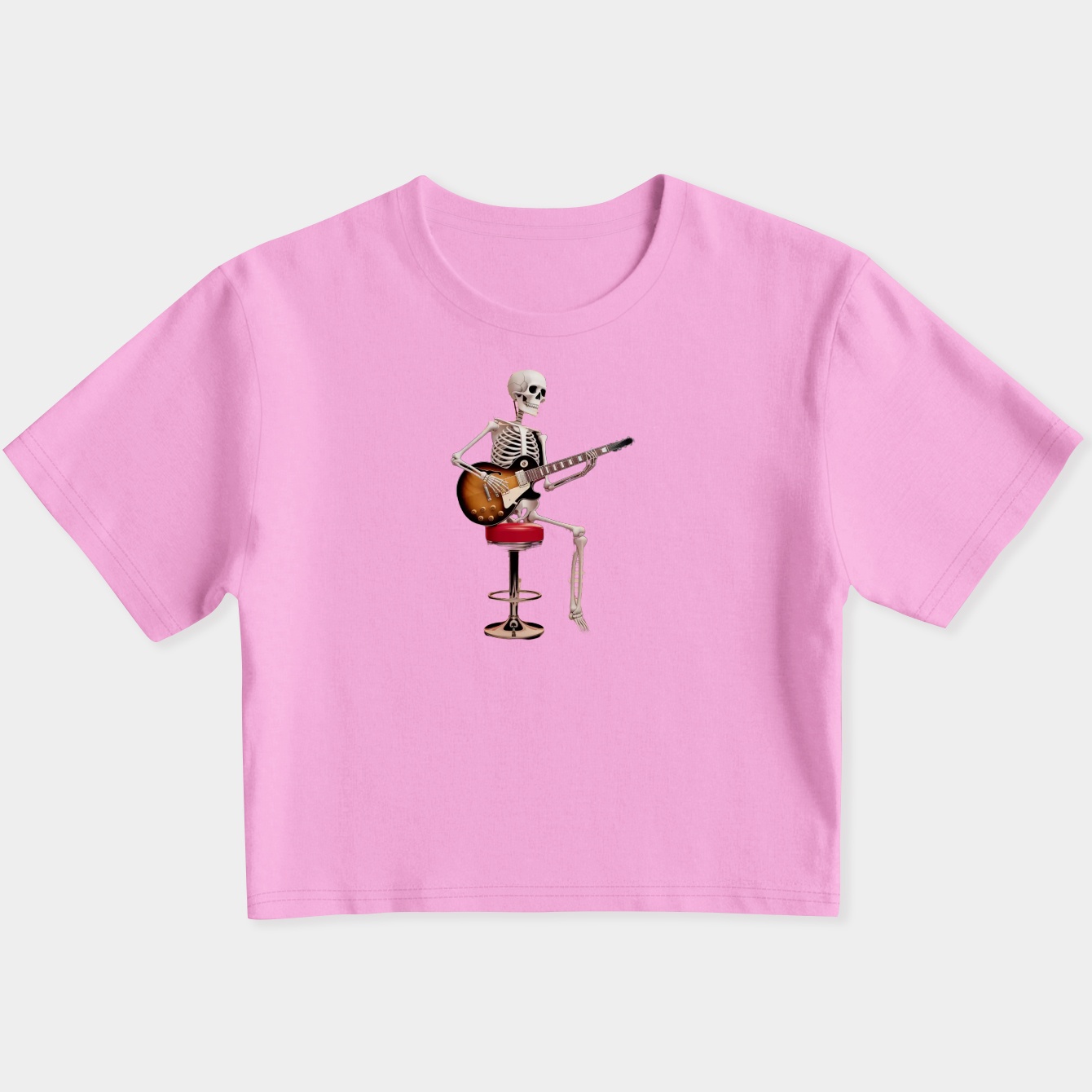 Diner Blues: Skeleton Playing Guitar at the Bar