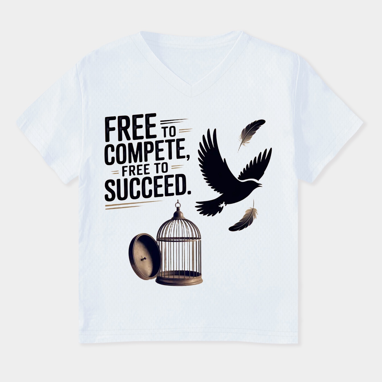 Free to Soar, Free to Win Women's Plus Size V-Neck T-Shirt