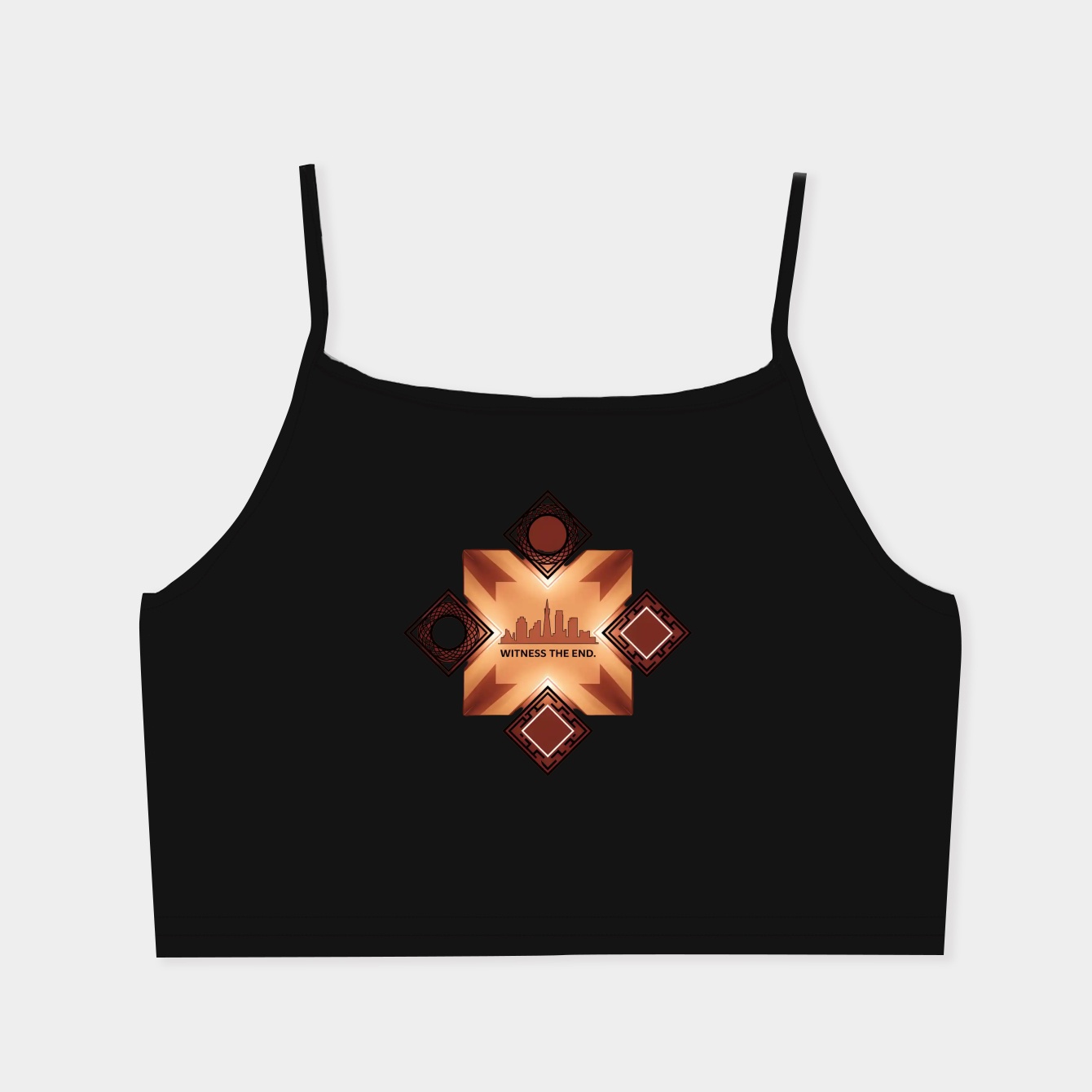 Witness the End: Geometric Skyline Women's  Spaghetti Strap Tank Top