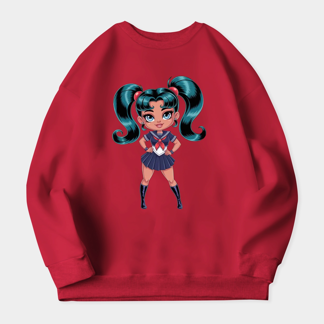 Sailor Miku Chibi Style Women's Plus Size Sweatshirt