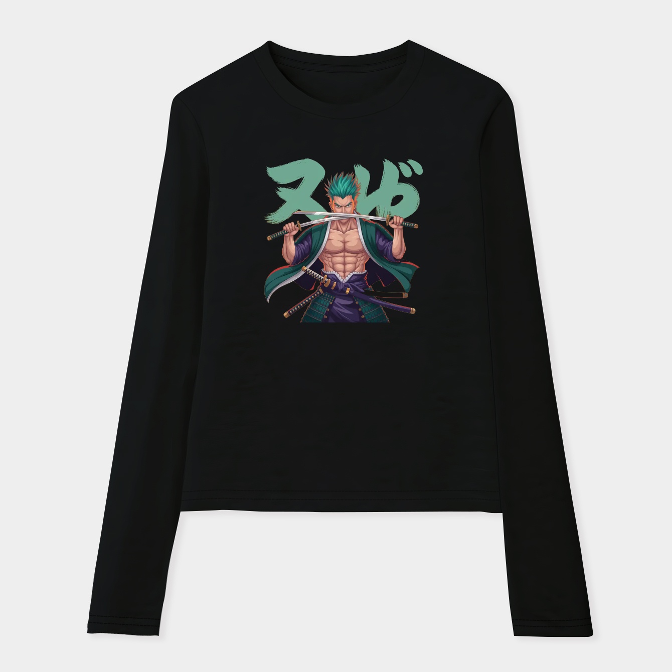 zoro swordsman anime style Women's Soft Long Sleeve T-Shirt