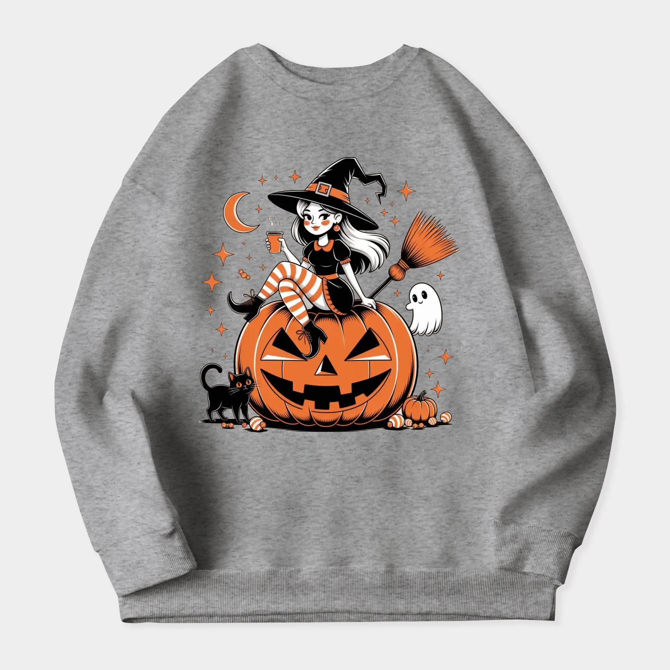 Basic Witch Halloween Vibes Women's Crewneck Sweatshirt