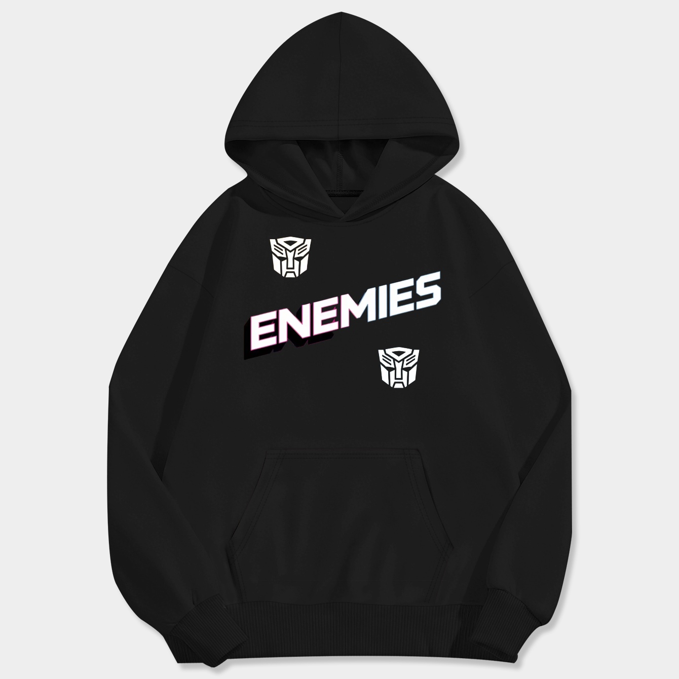 Transformers Enemies Split Men's Big & Tall Hoodie