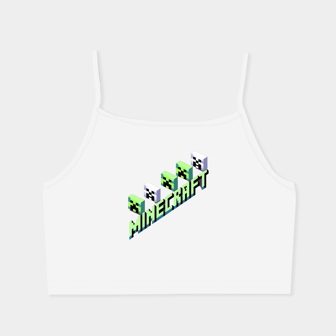 Minecraft Creeper Skeleton Heads Women's  Spaghetti Strap Tank Top